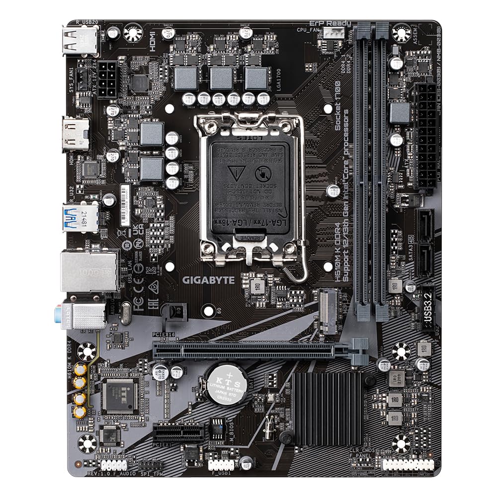 Placa Mãe Gigabyte H610M K, Intel LGA 1700 DDR4