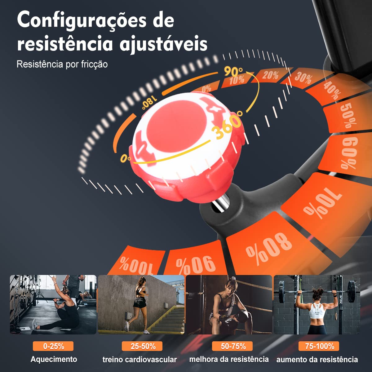 Bicicleta Ergométrica Silenciosa Vertical MAX(Preto vermelho）