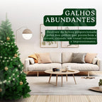 Árvore de Natal Luxo Cheia 1,80m com 800 Galhos Cheia Realista Elegante Premium