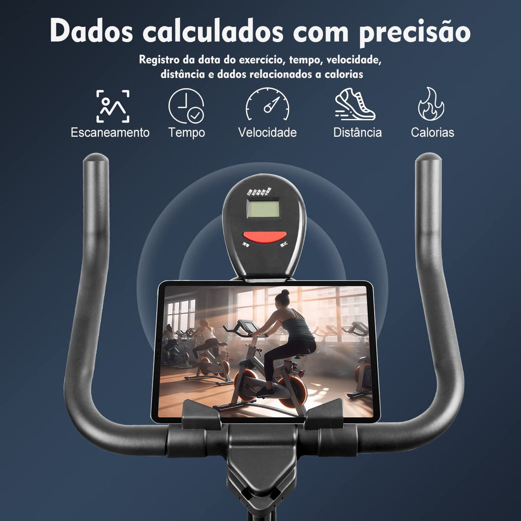 Bicicleta Ergométrica Silenciosa Vertical MAX(Preto vermelho）