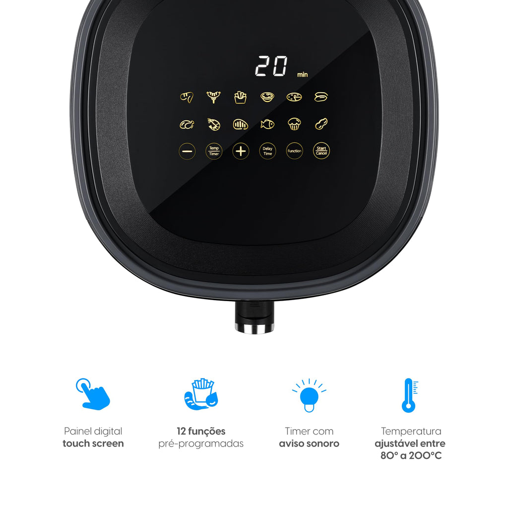 Fritadeira Elétrica Elgin VISIO Digital 5L, Grelha Easy Clean, Painel Touch, AFJ50