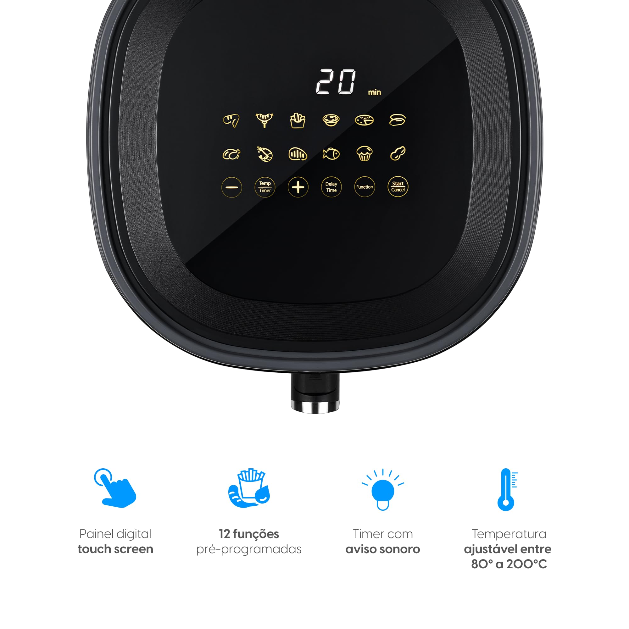 Fritadeira Elétrica Elgin VISIO Digital 5L, Grelha Easy Clean, Painel Touch, AFJ50