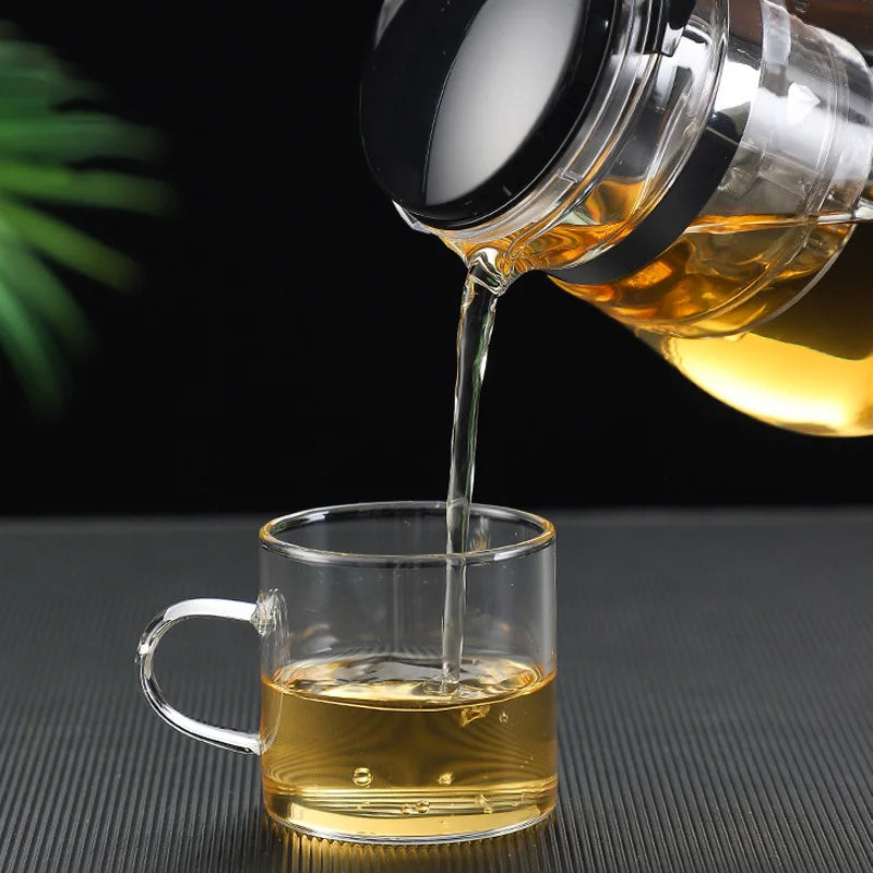 Chaleira Bule Jarra de Vidro 900ML Para Chá Com Infusor Reutilizável