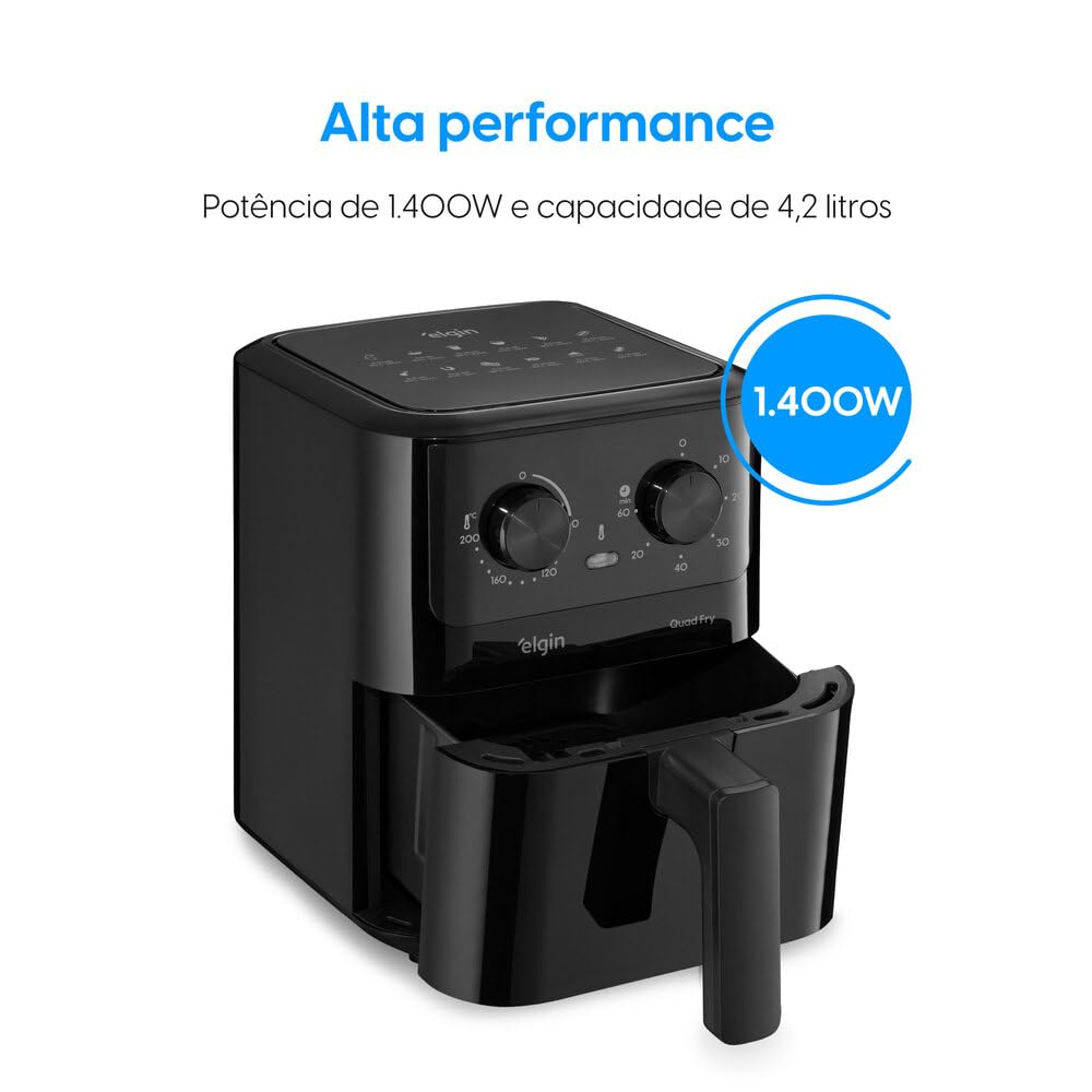Fritadeira Elétrica Air Fryer Quad Fry Elgin – 4,2 L, 1400W