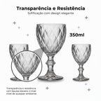 Conjunto Jogo 6 Taças Vidro Diamond 350 ml