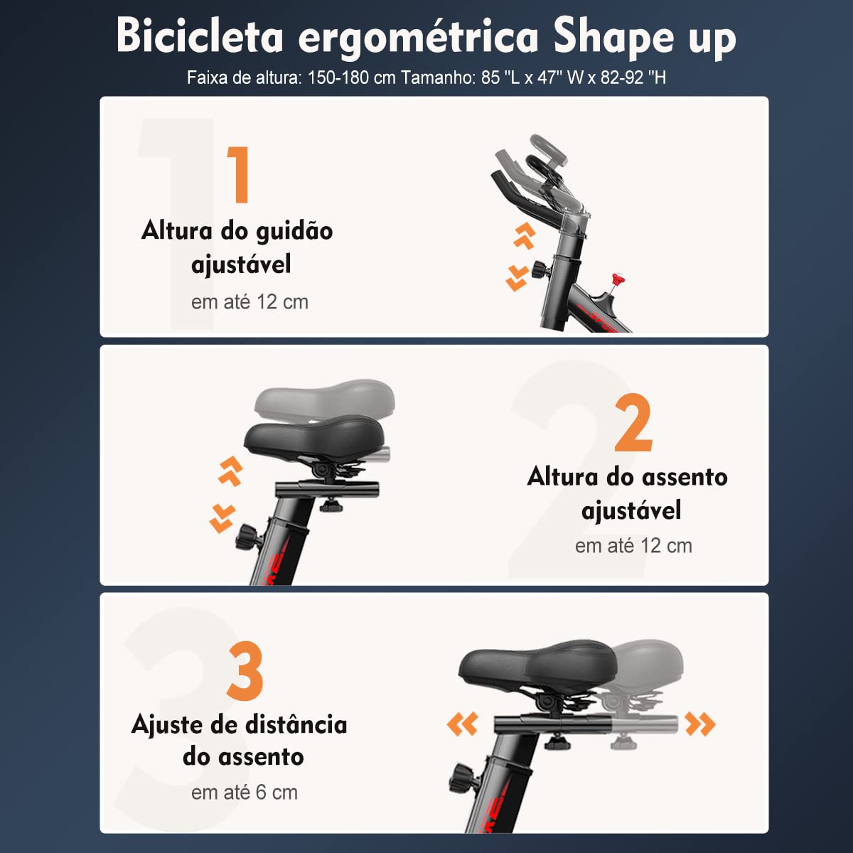 Bicicleta Ergométrica Silenciosa Vertical MAX(Preto vermelho）