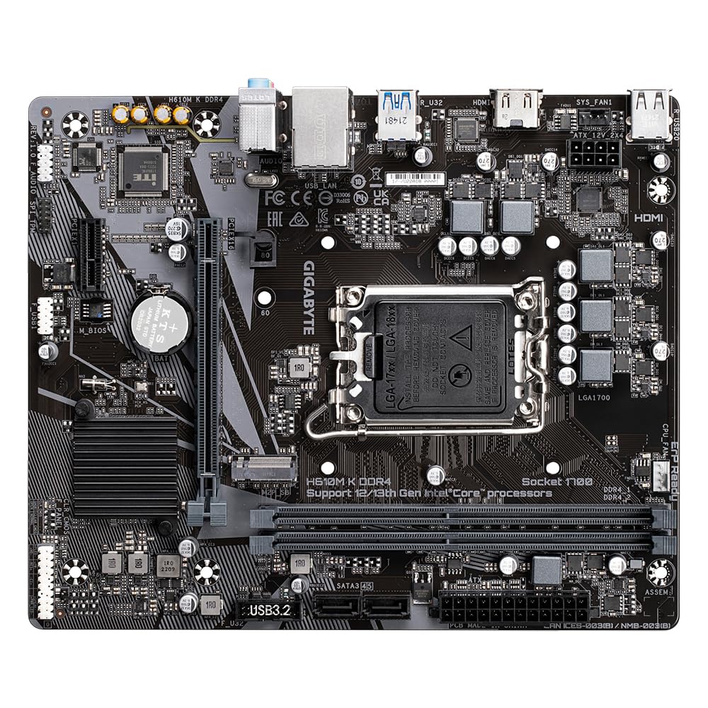 Placa Mãe Gigabyte H610M K, Intel LGA 1700 DDR4