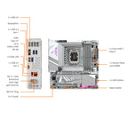 Placa Mae Gigabyte Z890M A ELITE WF7 ICE, LGA1851, ATX, Chipset Intel® Z890 Express, Conectores PCIe M.2 DDR5