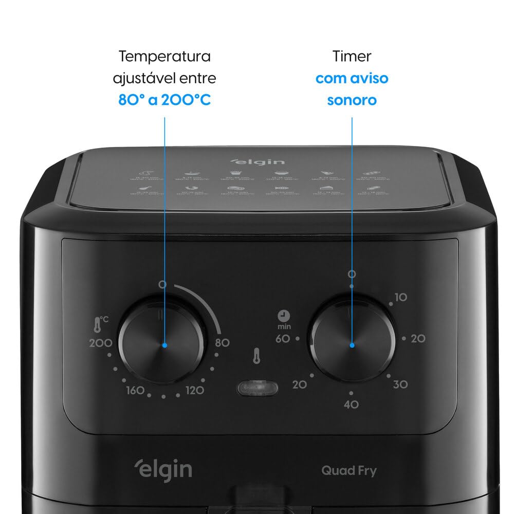 Fritadeira Elétrica Air Fryer Quad Fry Elgin – 4,2 L, 1400W
