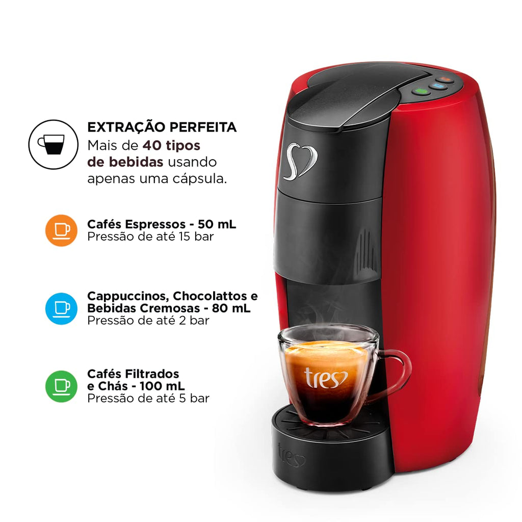 Cafeteira Espresso Três Corações LOV Multibebidas, Automática