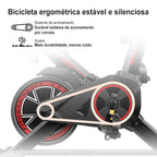 Bicicleta Ergométrica Silenciosa Vertical MAX(Preto vermelho）