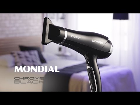 Secador de Cabelos Mondial Preto e Cromado Prata SCN-04