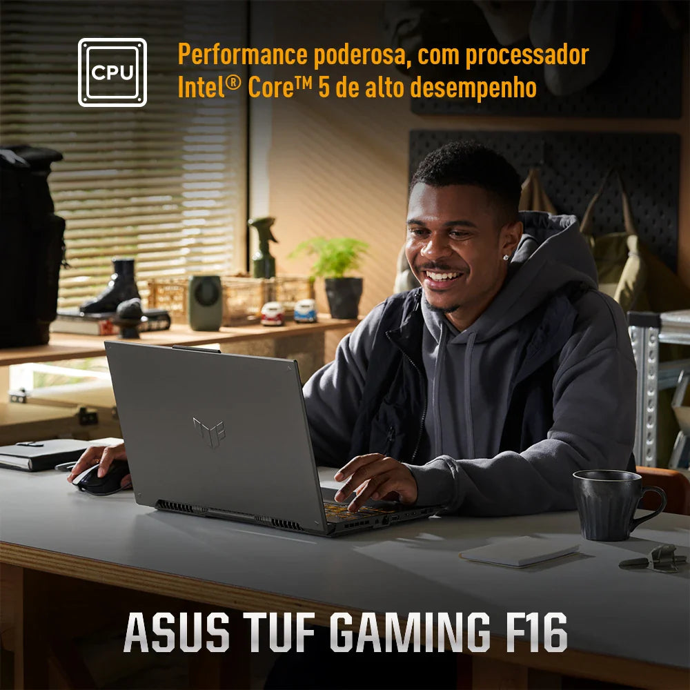 Notebook ASUS TUF Gaming F16, Intel Core 5, NVIDIA RTX™ 3050, 16GB, 512GB SSD, Windows 11 Home, 16" LED FHD+, Mecha Gray