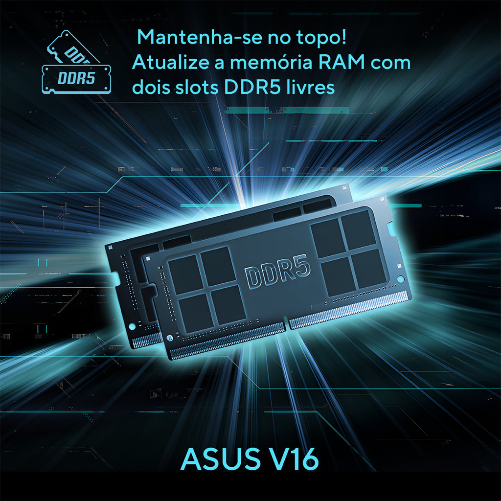 Notebook ASUS V16, Intel Core 5, NVIDIA RTX™ 4050, 16GB, 512GB SSD, KeepOS, 16" LCD LED FHD VIPS, Matte Black