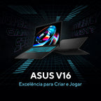 Notebook ASUS V16, Intel Core 5, NVIDIA RTX™ 4050, 16GB, 512GB SSD, KeepOS, 16" LCD LED FHD VIPS, Matte Black