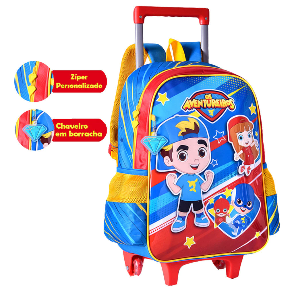 Kit Mochila + Lancheira + Estojo Os Aventureiros Luccas Neto