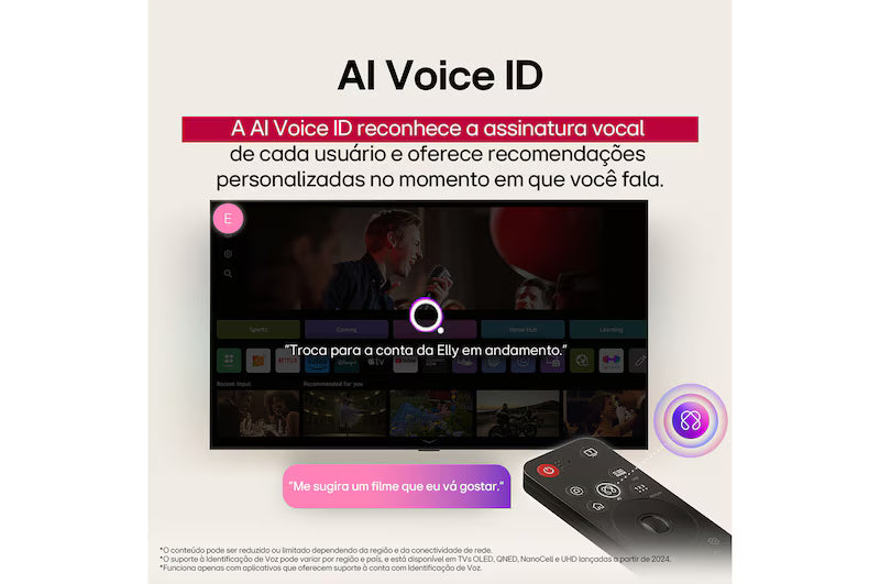 Smart TV 4K QNED 86" LG 86QNED82ASA, Processador a7 AI Gen8 4K, webOS 25, Chatbot de IA, Reconhecimento de Voz Inteligente